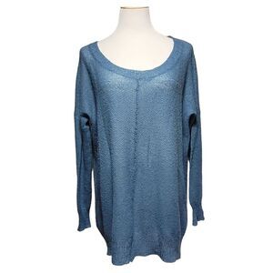 Soft Surroundings Blue sweater lightweight Pullover Knit Mohair Blend Women's 1X